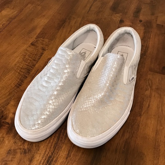 metallic snakeskin vans